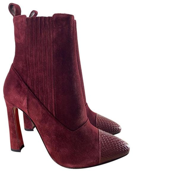 Me in the 90s Snakeskin Tanin Burgundy embossed abstract 100mm d711 - Picture 2 of 12